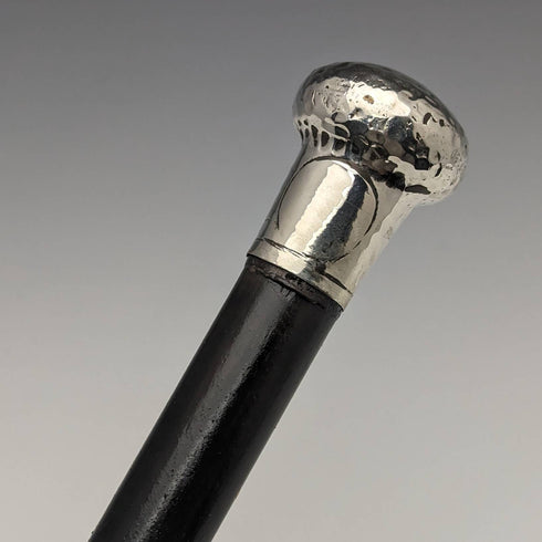 1920年頃 英国アンティーク 紳士用ステッキ 杖 純銀製 丸ハンドル 87cm